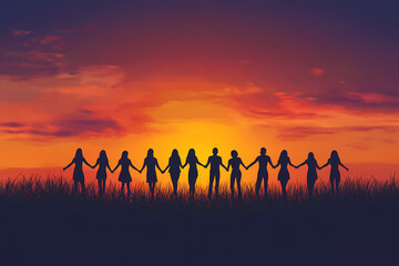 Silhouettes team unity vector logo