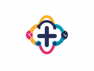 Obraz premium Telemedicine vector logo design for accessibility