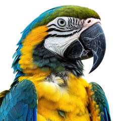 Fototapeta premium Majestic Macaw: A Vibrant Portrait with Transparent Background