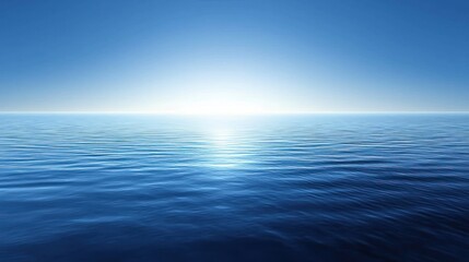 Obraz premium Ocean Serenity: A Captivating View of the Tranquil Blue Waters Under a Bright Sky