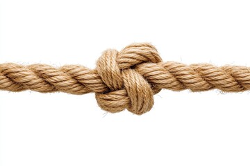 Rope knot on white background