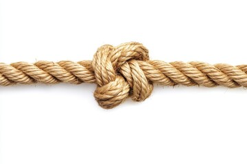 Knotted Rope on White Background