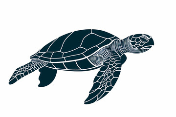 Obraz premium Turtle silhouette on white background, vector design
