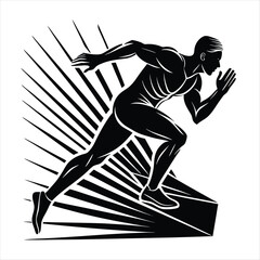 running and workout silhouette vector style