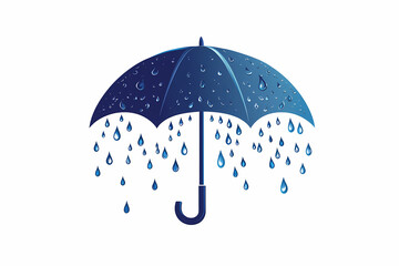 Umbrella with raindrops for protection logo design