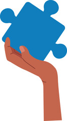 Hand Holding Puzzle Piece