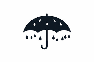 Umbrella with raindrops for protection logo design