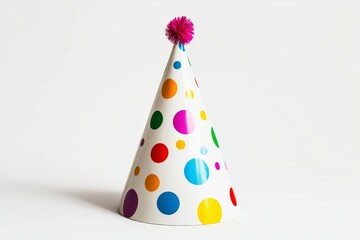 Colorful party hat on white background (4)