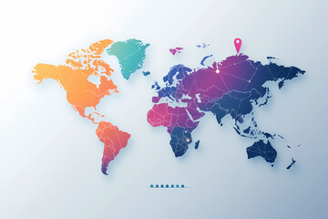 Obraz premium World map with pins, global vector logo design