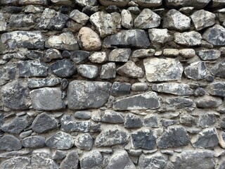 Background of stones in a medieval castle with a beautiful layout in gray and black colors