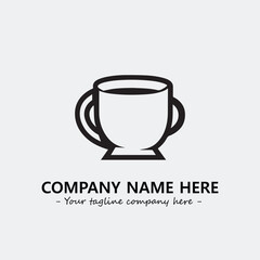 Cup illustration black and white for logo company vector image
