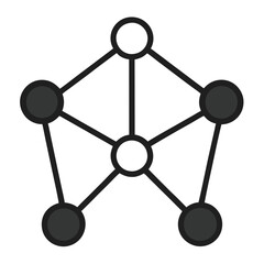 Neural network black silhouette on white background artificial intelligence concept futuristic AI design machine learning deep learning digital brain data science technology icon