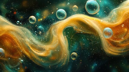 Abstract Liquid Flowing in Dark Space with Bubbles