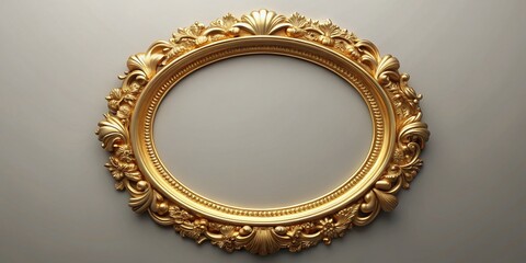 Luxurious Gold Circular Frame for Art or Photo Display - Elegant Gallery Mockup