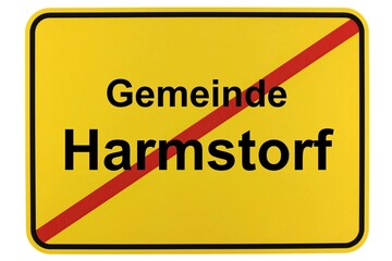 Illustration eines Ortsschildes der Gemeinde Harmstorf in Niedersachsen