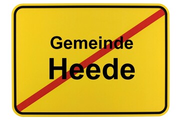 Illustration eines Ortsschildes der Gemeinde Heede in Niedersachsen