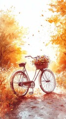 Fototapeta premium Golden Fields and Silent Roads, Bicycles with baskets