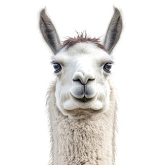 Obraz premium Adorable Llama Portrait on Black Background on white background