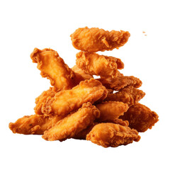 fried chicken wings isolated on transparent background