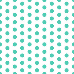 Turquoise Polka Dot Seamless Pattern – Clean Repeating Circle Design on White Background for Fabric, Wallpaper, and Modern Decor. Vector