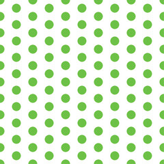 Green Polka Dot Seamless Pattern on White Background. Repeating Circle Design for Fabric, Wallpaper, Gift Wrap, Scrapbook, Surface Print, and Retro or Eco-Friendly Projects