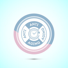 Anti aging icon design illustration. Icon for logo, mobile app, website, sign, symbol. Pastel color button design