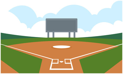 Baseball Softball field flat vecto