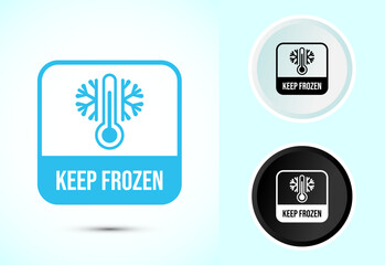 Keep frozen icon design illustration, Frozen product badge label sign, Color black and white