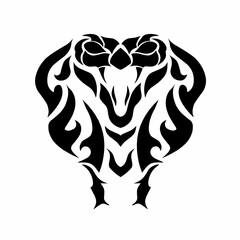 Obraz premium illustration vector graphic of design abstracts tribal art cobra head tattoo