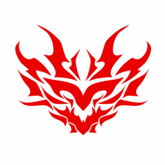 illustration vector graphic of design abstracts tribal art devil face tattoo. perfect for design elements