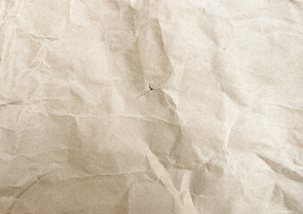 Crumpled paper texture background. Torn craft paper texture