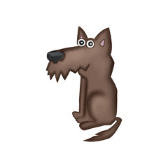 children wolf color cartoon hand drawn illustration