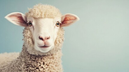 Obraz premium A sheep with bunny ears.