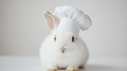 Obraz premium A rabbit in a chef hat.