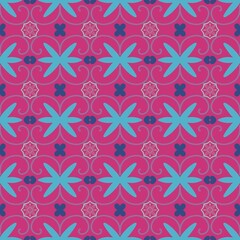 seamless pattern with pink flowers