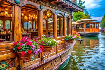 Fototapeta premium Macro Photography: Lakeside Dining Detail, Skopje, Macedonia