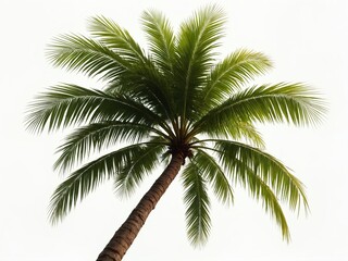 Fototapeta premium Tropical Palm Tree Against White Background