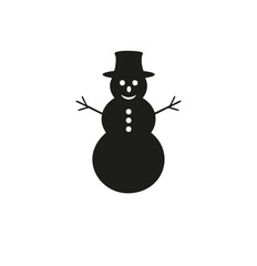 snowman with black hat