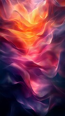 Obraz premium Abstract Swirling Colors in Vibrant Orange Pink and Purple Waves