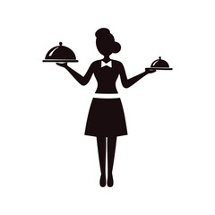 waitress serving tray