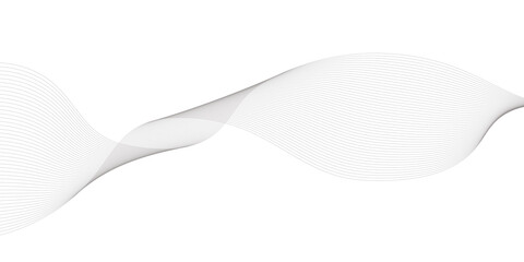 Abstract business black and white wave line on transparent background