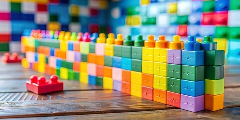 Macro Shot: Calendar Time Line Building Blocks, Abstract Time Management Concept