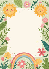 Floral Frame Template