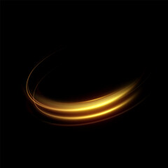 glowing neon light.Curve golden line light effect.	