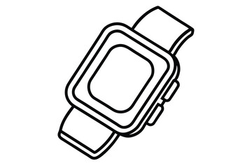 Sleek Smartwatch Line Art Vector – Modern & Minimalist Design