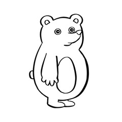 children's bear line vector illustration