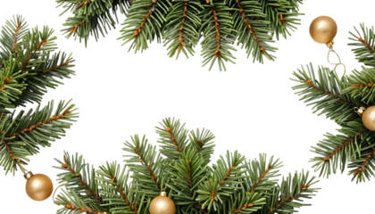Christmas fir tree decoration top view png