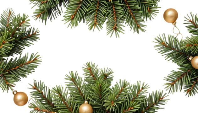 Christmas fir tree decoration top view png