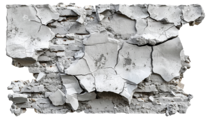 Cracked Concrete: A textured close-up of a weathered and crumbling concrete structure with striking cracks, revealing layers of age and decay.