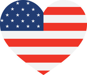 USA flag in heart icon